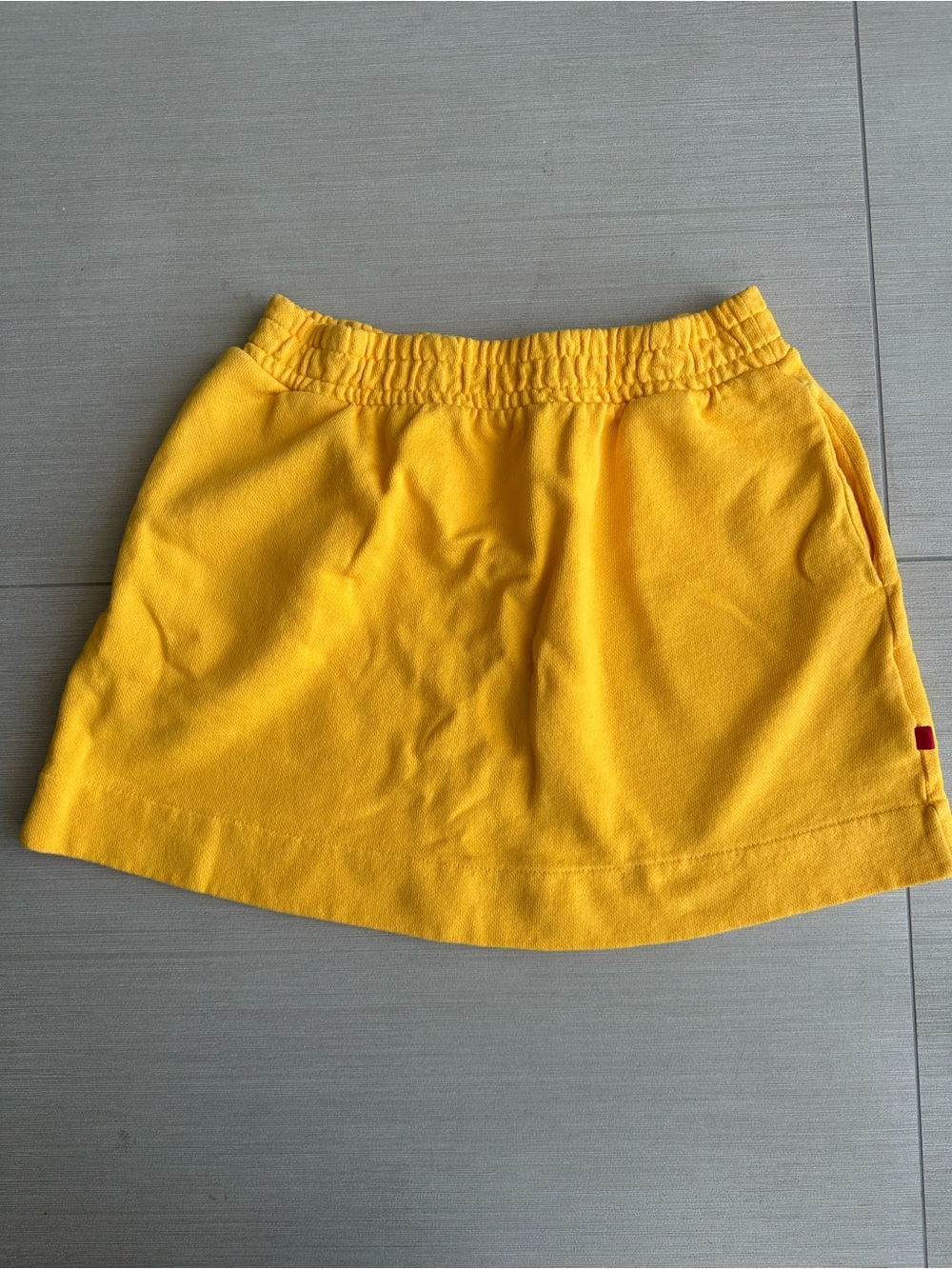 SOLID & STRIPED Bright Yellow Elastic-Waist Mini Skirt